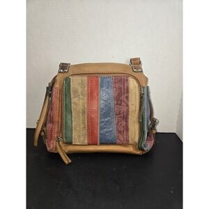 FOSSIL VINTAGE AWESOME CROSSBODY, LEATHER & SUEDE